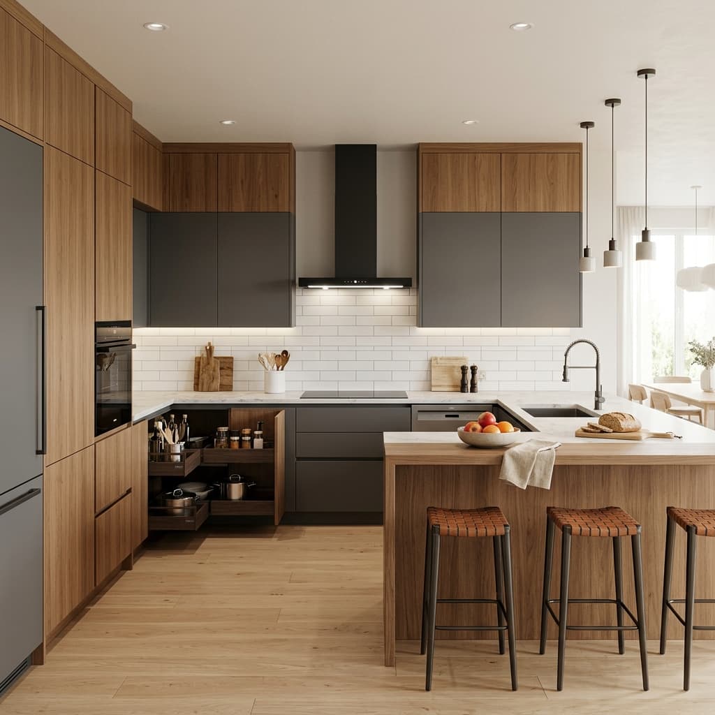 C-Shaped Kitchen layout design