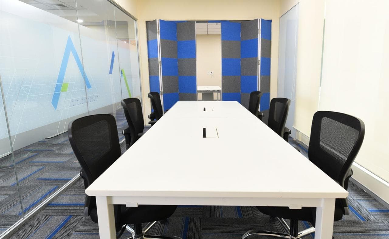 Conference room table and acoustic partition